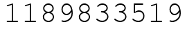Число 1189833519.