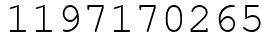 Число 1197170265.