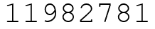 Число 11982781.