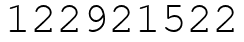 Число 122921522.