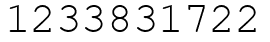 Число 1233831722.