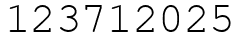 Число 123712025.