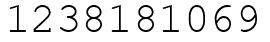 Число 1238181069.
