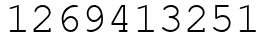 Число 1269413251.