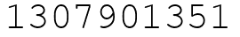 Число 1307901351.