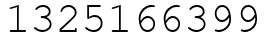 Число 1325166399.