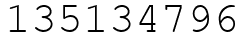 Число 135134796.