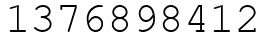 Число 1376898412.