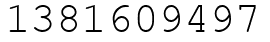 Число 1381609497.