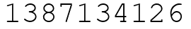 Число 1387134126.