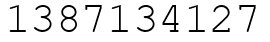 Число 1387134127.