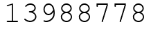 Число 13988778.