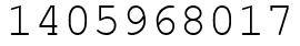 Число 1405968017.