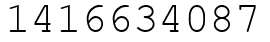 Число 1416634087.