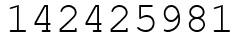 Число 142425981.