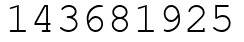 Число 143681925.