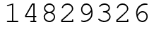 Число 14829326.