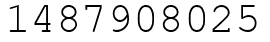 Число 1487908025.
