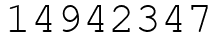 Число 14942347.