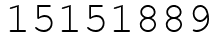 Число 15151889.