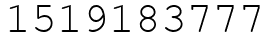 Число 1519183777.