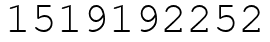 Число 1519192252.