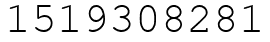 Число 1519308281.