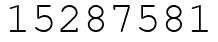 Число 15287581.