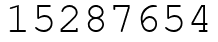 Число 15287654.