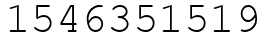Число 1546351519.