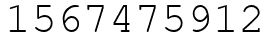 Число 1567475912.