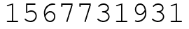 Число 1567731931.