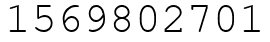 Число 1569802701.