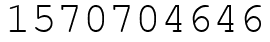 Число 1570704646.