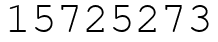 Число 15725273.
