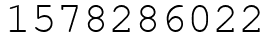Число 1578286022.