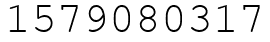 Число 1579080317.