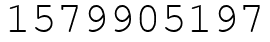 Число 1579905197.
