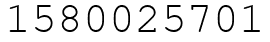 Число 1580025701.