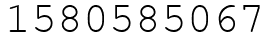 Число 1580585067.