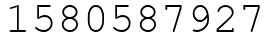 Число 1580587927.