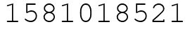 Число 1581018521.