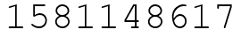 Число 1581148617.