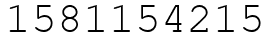 Число 1581154215.