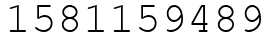 Число 1581159489.