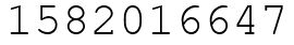 Число 1582016647.
