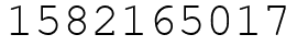 Число 1582165017.
