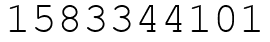 Число 1583344101.