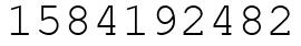 Число 1584192482.