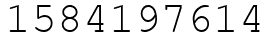 Число 1584197614.